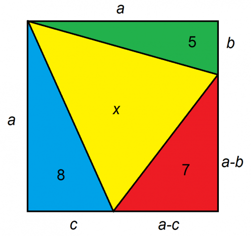решение в виде четырех треугольников в квадрате