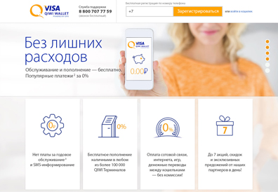 Использование Visa QIWI в онлайн-режиме