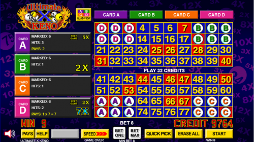 пример 2 игры Ultimate X Keno